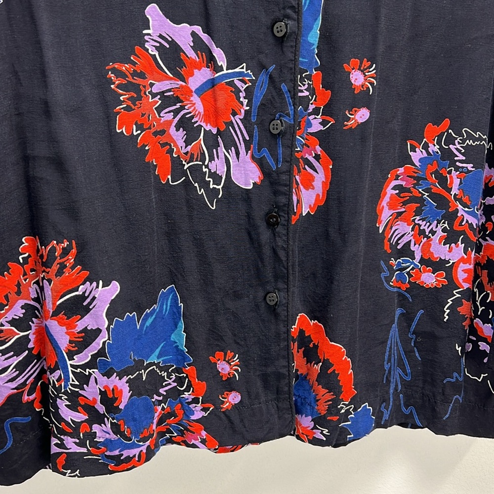 Whistles Blouse Top Freya Hibiscus Floral Dress Shirt Womens Small Designer Bold - Picture 4 of 9